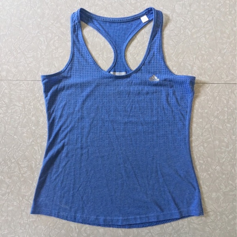 Adidas L Aeroknit Climacool Racerback Tank Top Blue Dots‎